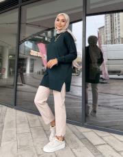 jeyla ince basic triko tunik zümrüt 3