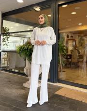 jeyla ince basic triko tunik ekru