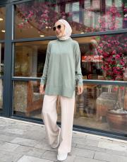 jeyla ince basic triko tunik mint