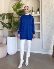 serpme taşlı kazak saks 2