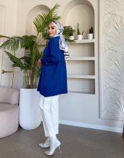 serpme taşlı kazak saks 3