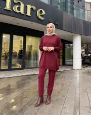 serpme taşlı kazak bordo 2