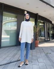 serpme taşlı kazak ekru 2