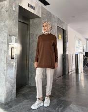 serpme taşlı kazak kahve 2