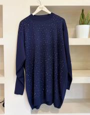 serpme taşlı kazak lacivert