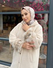 kapüşonlu kürk kaban taş 3