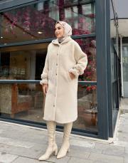 kapüşonlu kürk kaban taş 6