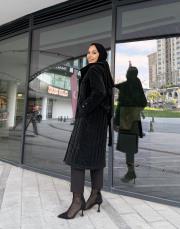 çıtçıtlı dik yaka mont siyah 2