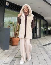 ribana detay kürk yelek taş 2