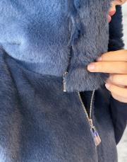 ribana detay kürk yelek lacivert 6