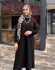 oliva basic uzun sweat siyah 3