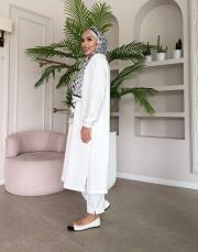 oliva basic uzun sweat ekru