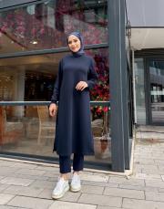 oliva basic uzun sweat lacivert