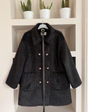 gold düğme detay kürk ceket siyah 2