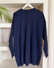 kol detay triko tunik lacivert
