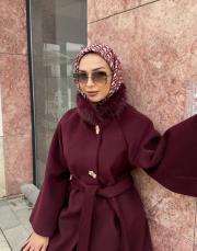 geniş kol kaşe kaban bordo 7