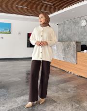 peluş hırka ekru 2