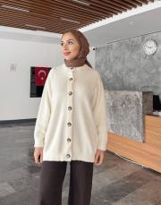 peluş hırka ekru 3