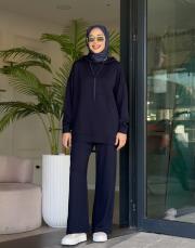 kapüşonlu eşofman takımı lacivert 3