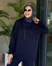 kapüşonlu eşofman takımı lacivert 4