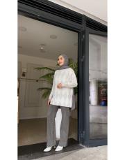 baklava desen triko kazak ekru 4