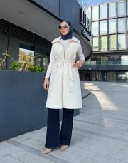 deri cep detay angora yelek ekru 3