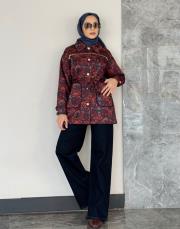 motifli cep detay ceket bordo 4