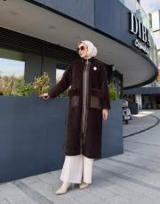 deri geçişli angora kaban kahve 2