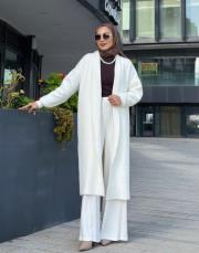 nova angora uzun hırka ekru