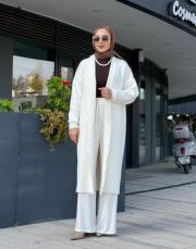 nova angora uzun hırka ekru 2