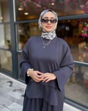 luvina asimetrik şalvar takım antrasit 4