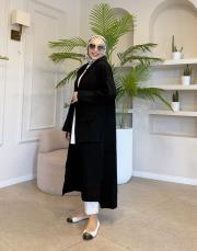 kapüşonlu triko hırka siyah 2