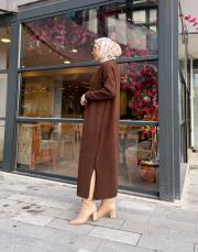 triko elbise kahve 3