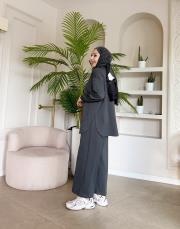 yırtmaç detay bol paça takım antrasit 3