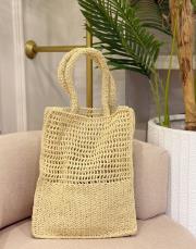 el örgüsü uzun hasır çanta camel 2