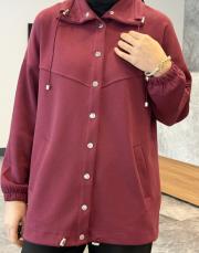 çıtçıt detay bomber ceket bordo 7