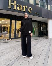 miso nervürlü eşofman altı siyah 4