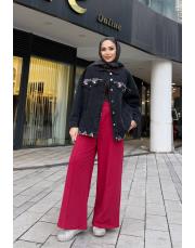 miso nervürlü eşofman altı bordo 3