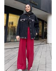 miso nervürlü eşofman altı bordo 4