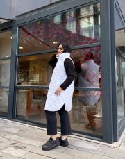 kapitone şişme yelek beyaz 2