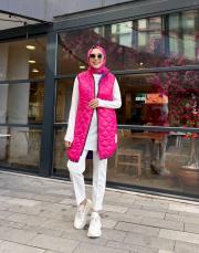 kapitone şişme yelek fuşya 2