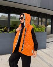 asimetrik kapitone şişme yelek turuncu 2