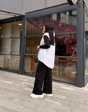 asimetrik kapitone şişme yelek beyaz 2